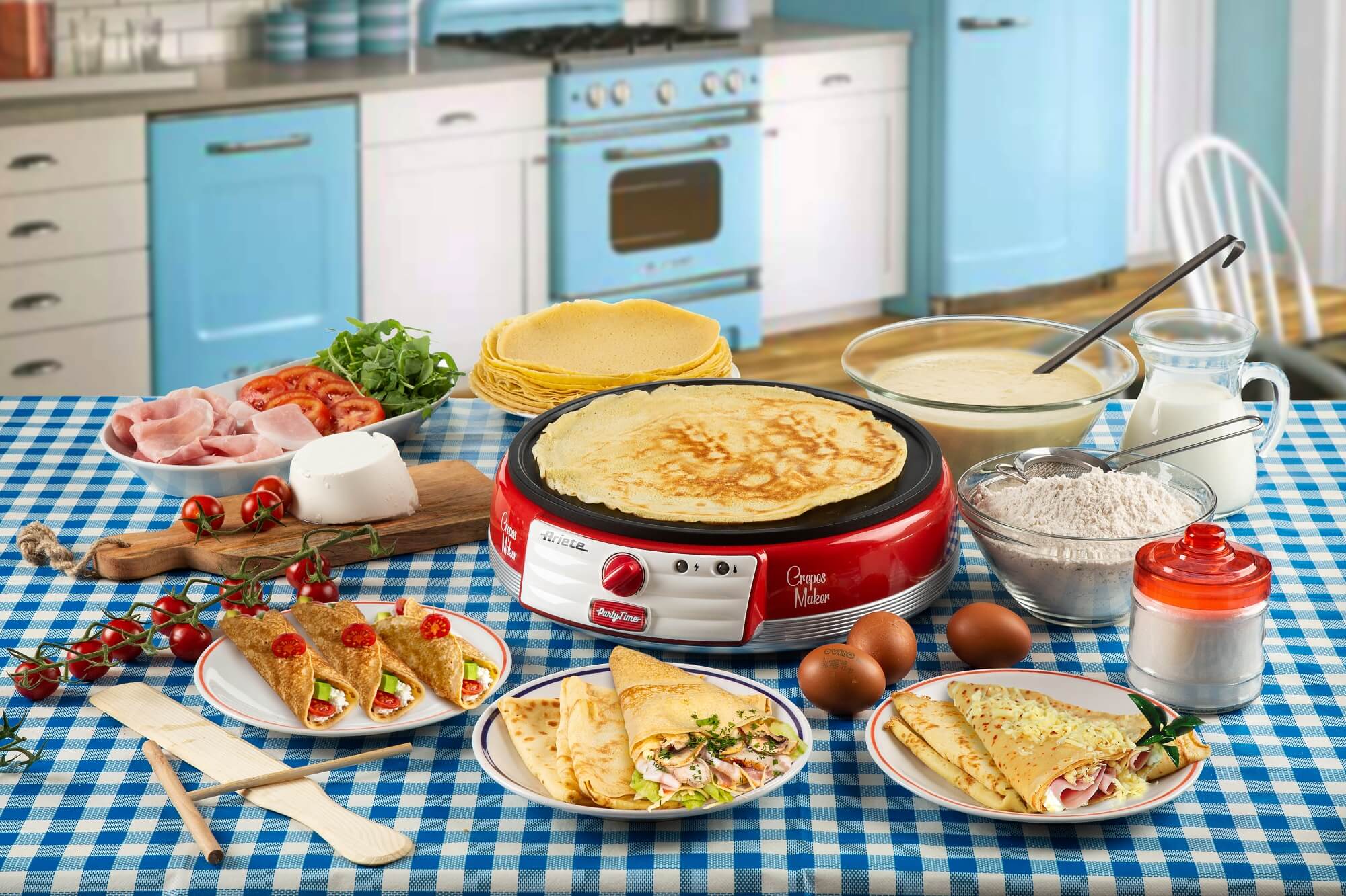 crepes maker party time ariete 202 rosso