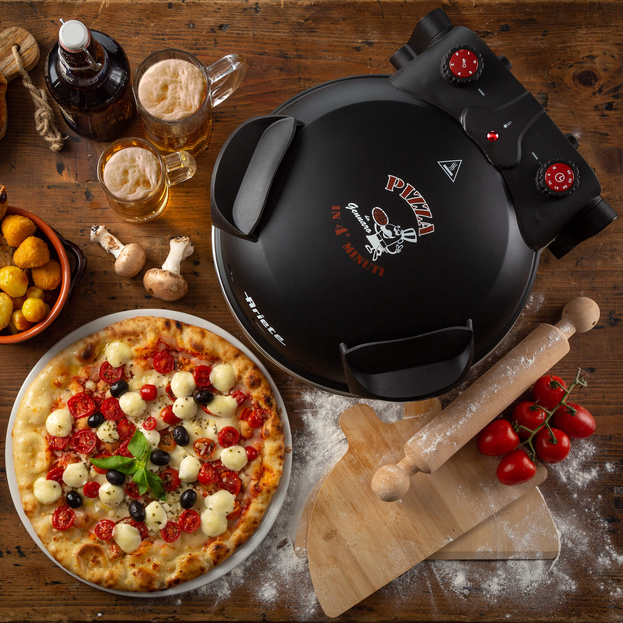 Fornetto Pizza Ariete Forno Elettrico Pietra refrattaria 909 Pizza in 4  minuti