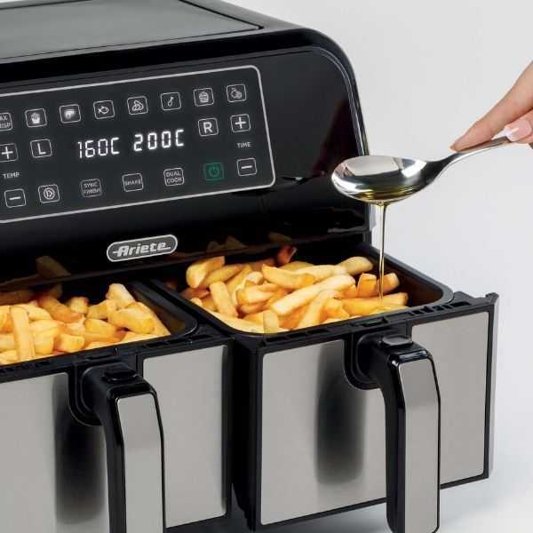 Ariete Friggitrice ad aria con doppio cestello Airy Fryer Dual Metal -  BricoSpesa