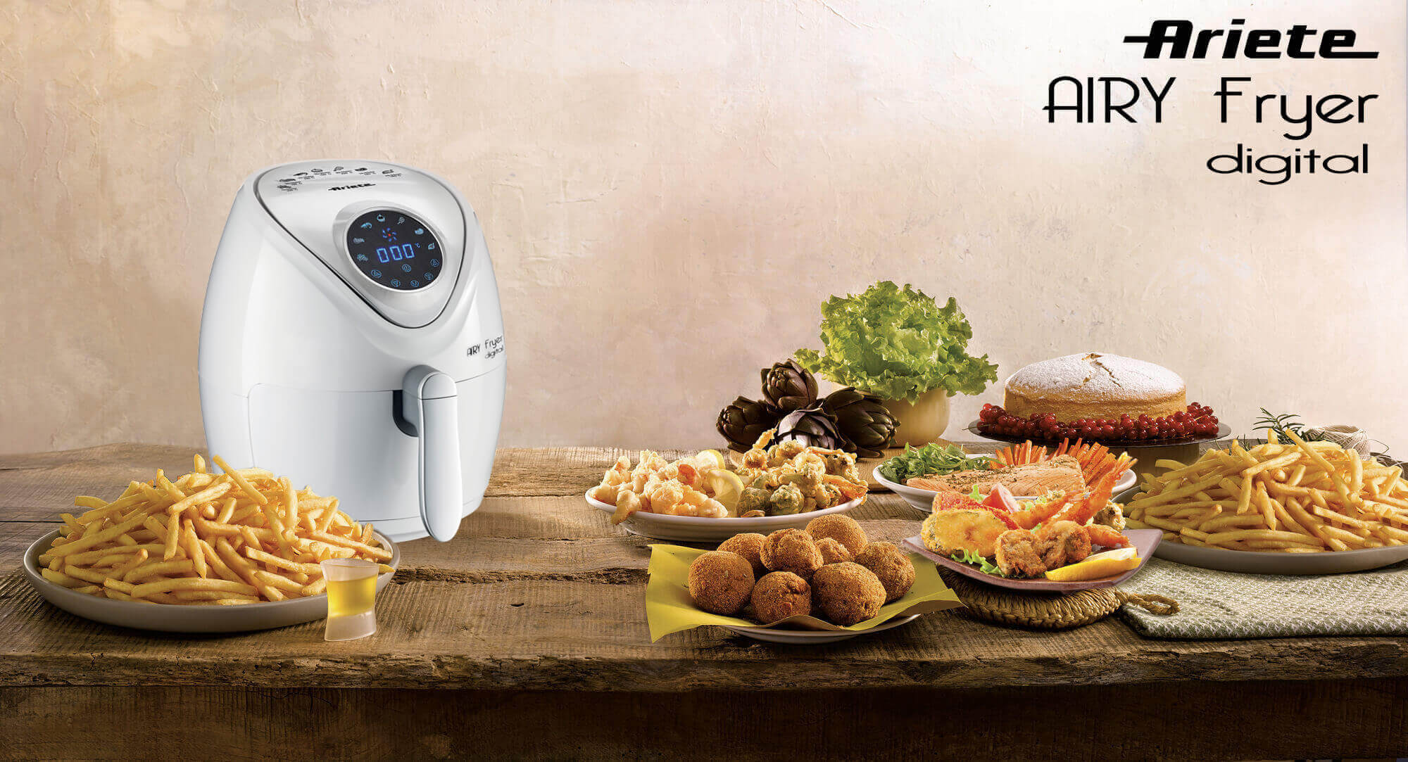 Friggitrice ad aria digitale 3,5 litri, Airy Fryer Digital, Ariete 4616  Bianco