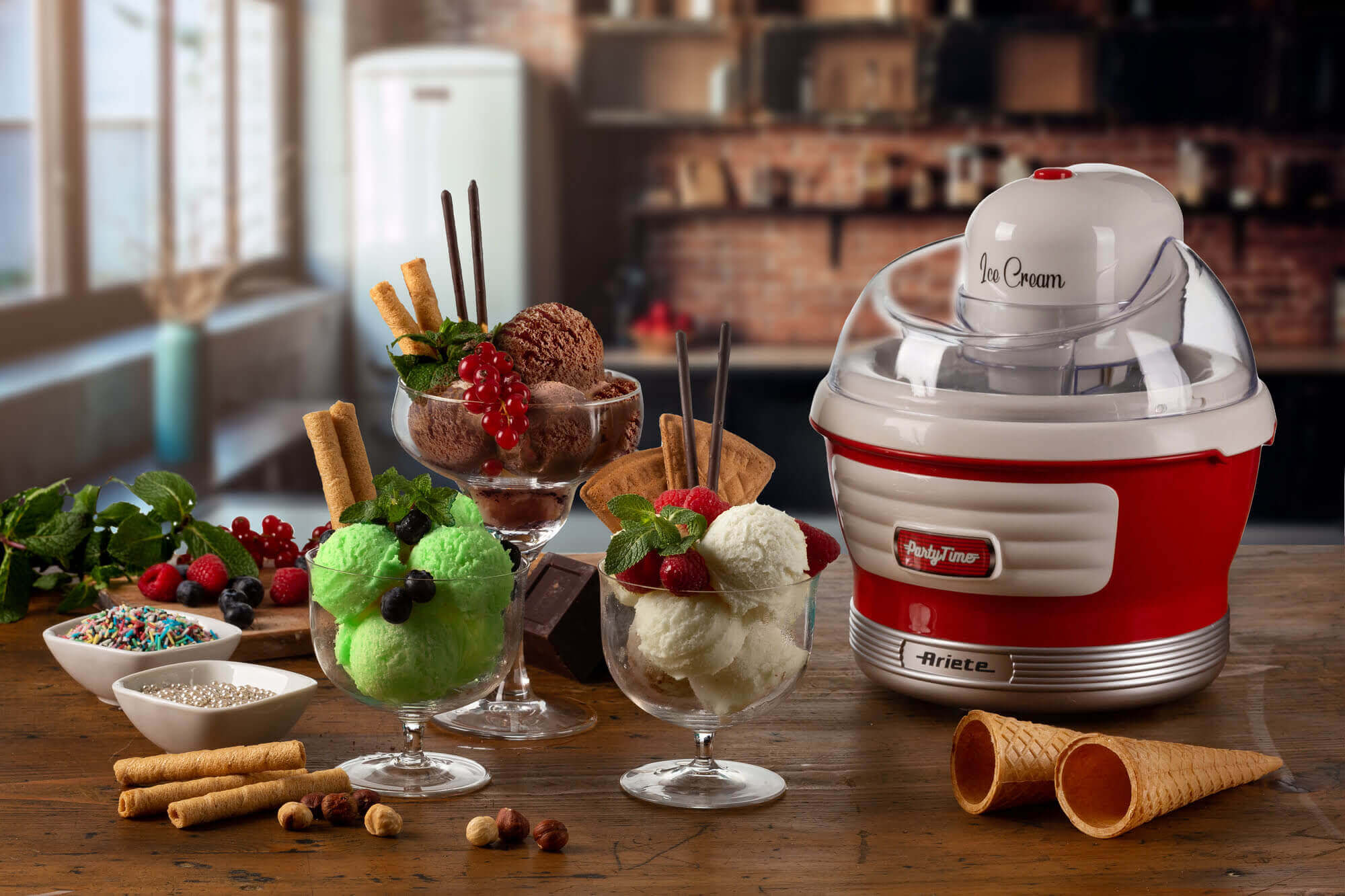 Ice Cream Maker Red, Party Time ice cream machine