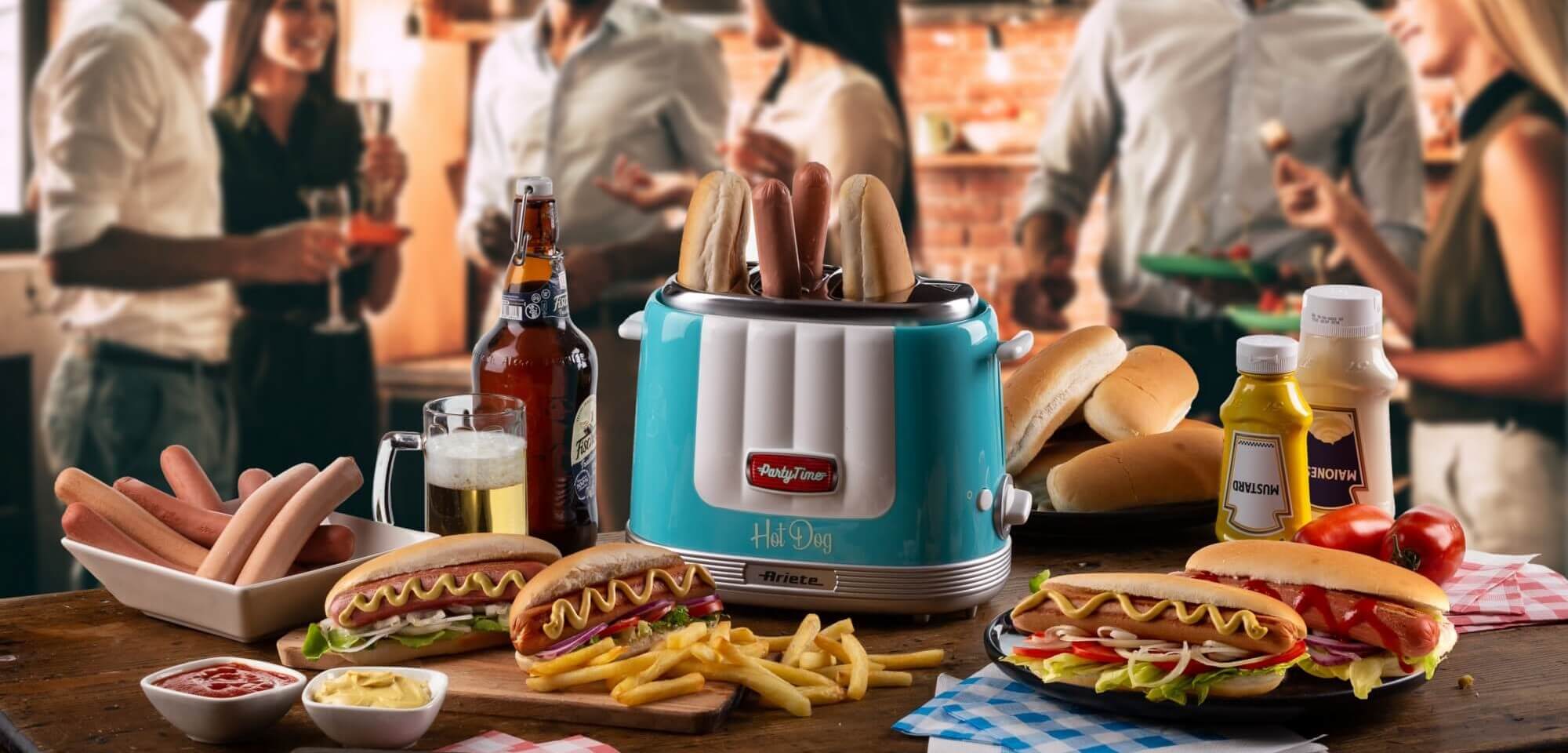 Hot Machine Ariete Party | Dog Blue| Light Maker Time Hot Dog