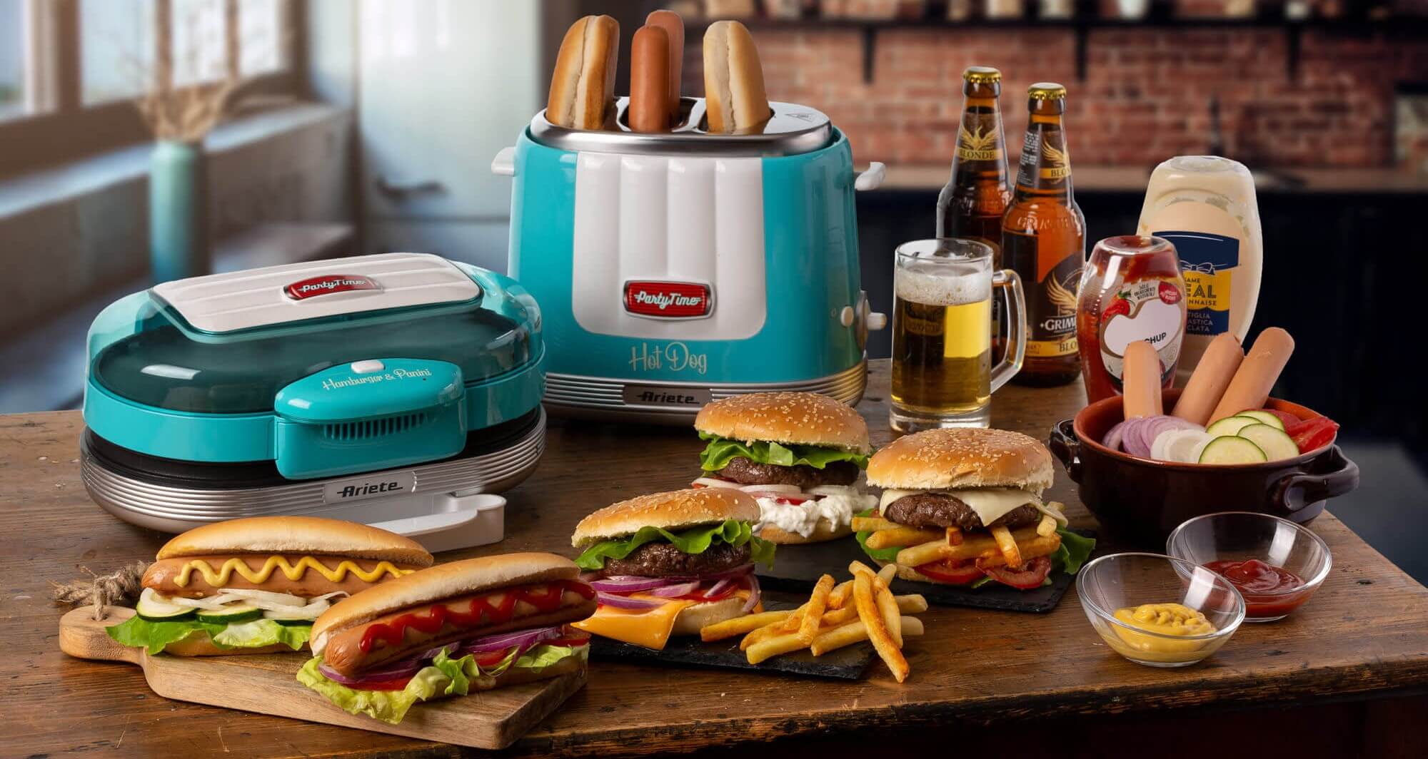 Hot Dog Maker Light Blue| Party Time Hot Dog Machine | Ariete