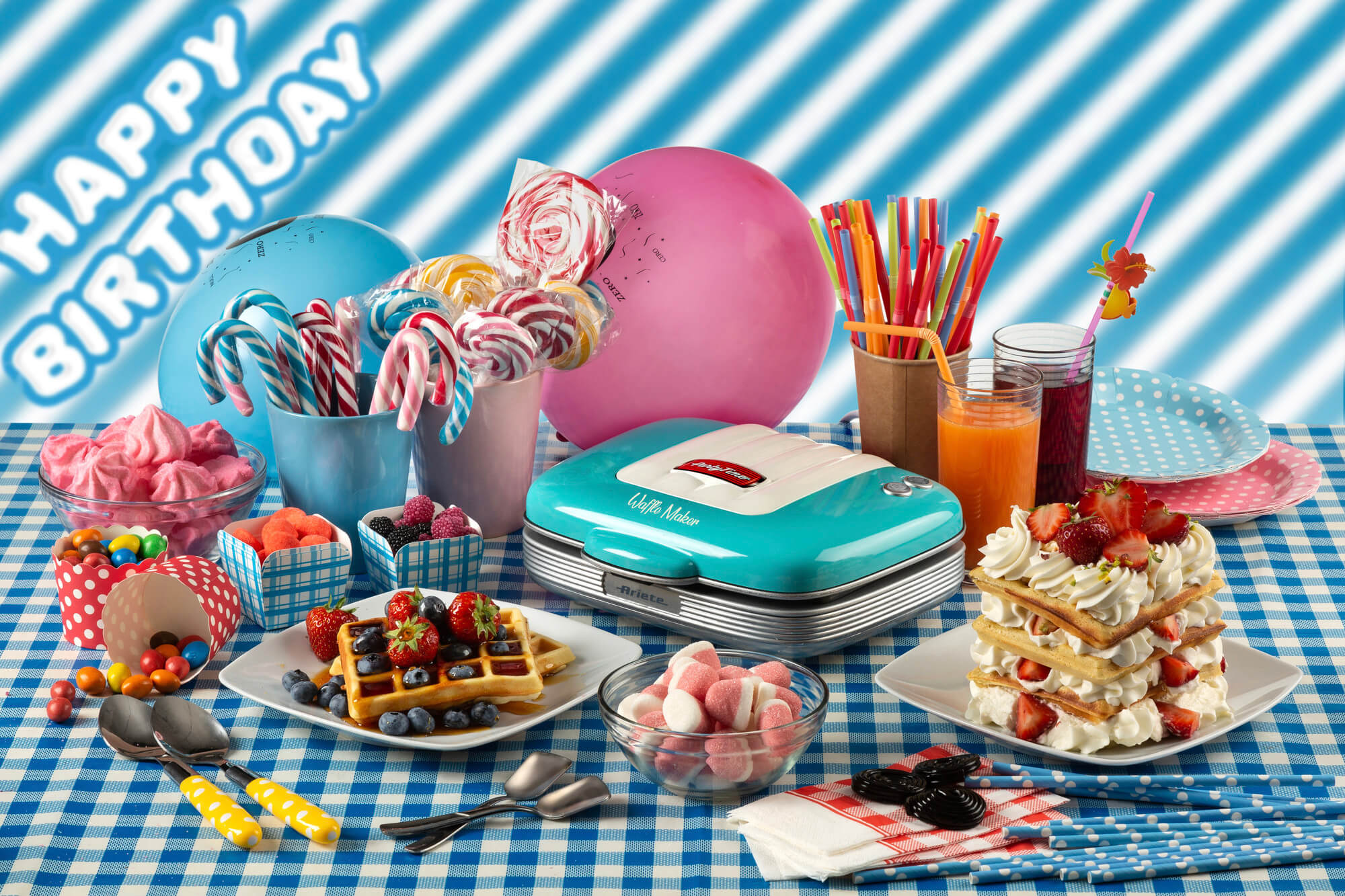 ariete 1973 waffle party time azzurro