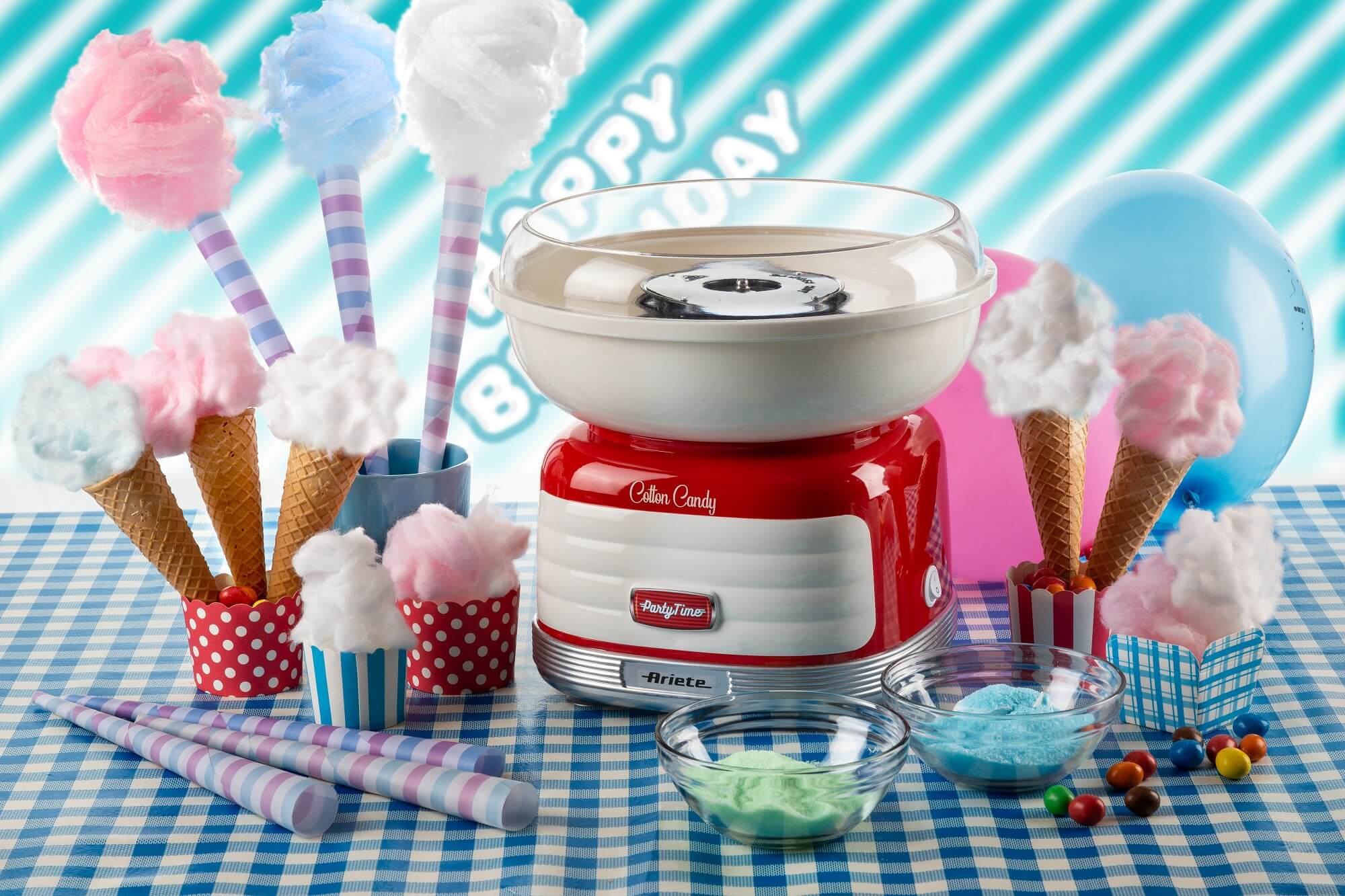 Macchina Per Zucchero Filato Elettrico, Mini Retro Cotton Candy Machine,  Casalingo Per La Creazione di Zucchero Filato con 20 Bastoncini di Bambù,  per