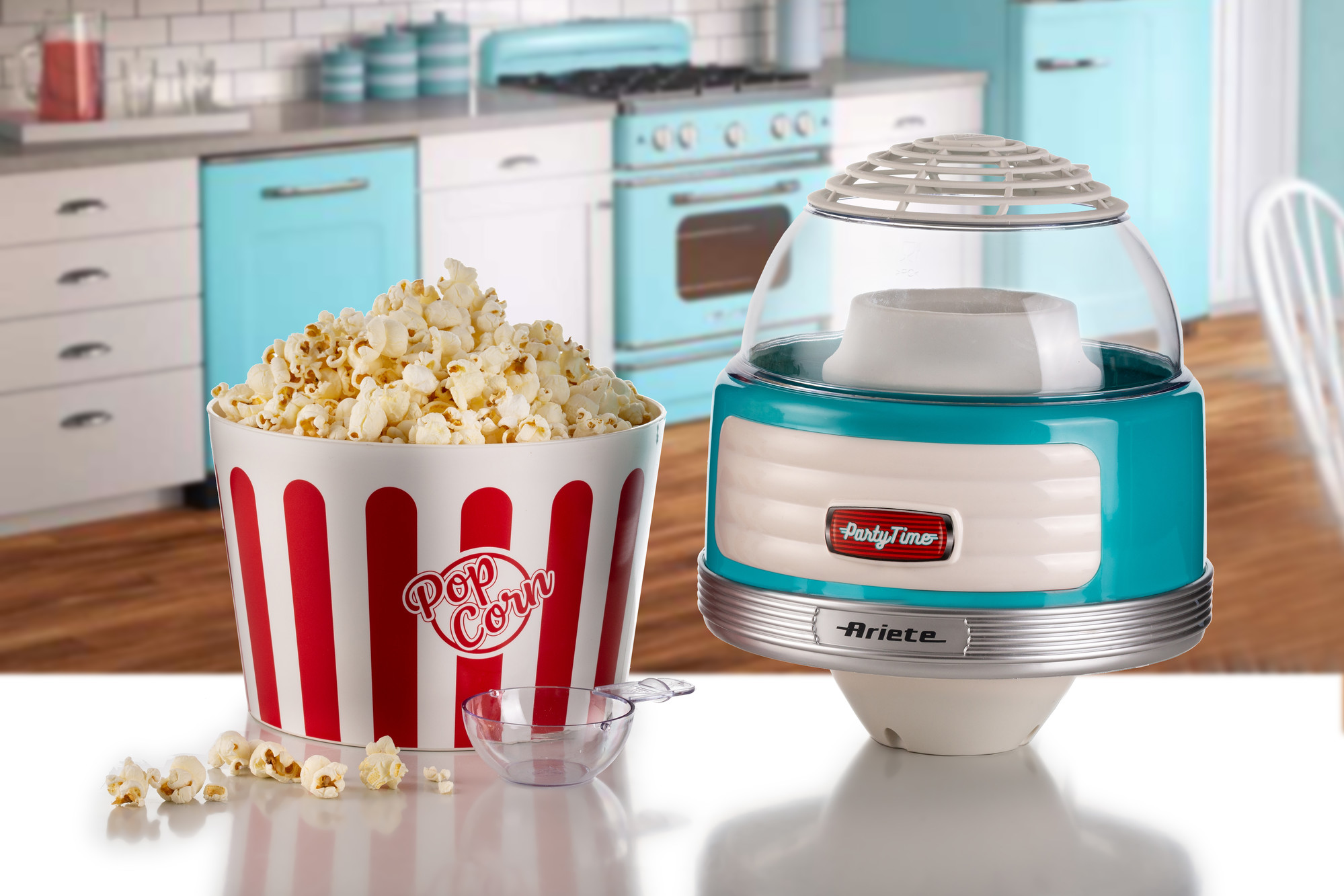 popcorn machine xl ariete party time 2957 light blue