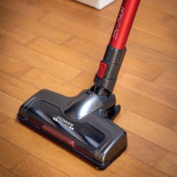 motorized brush with led lights cordless electric broom 22v lithium 2757 red