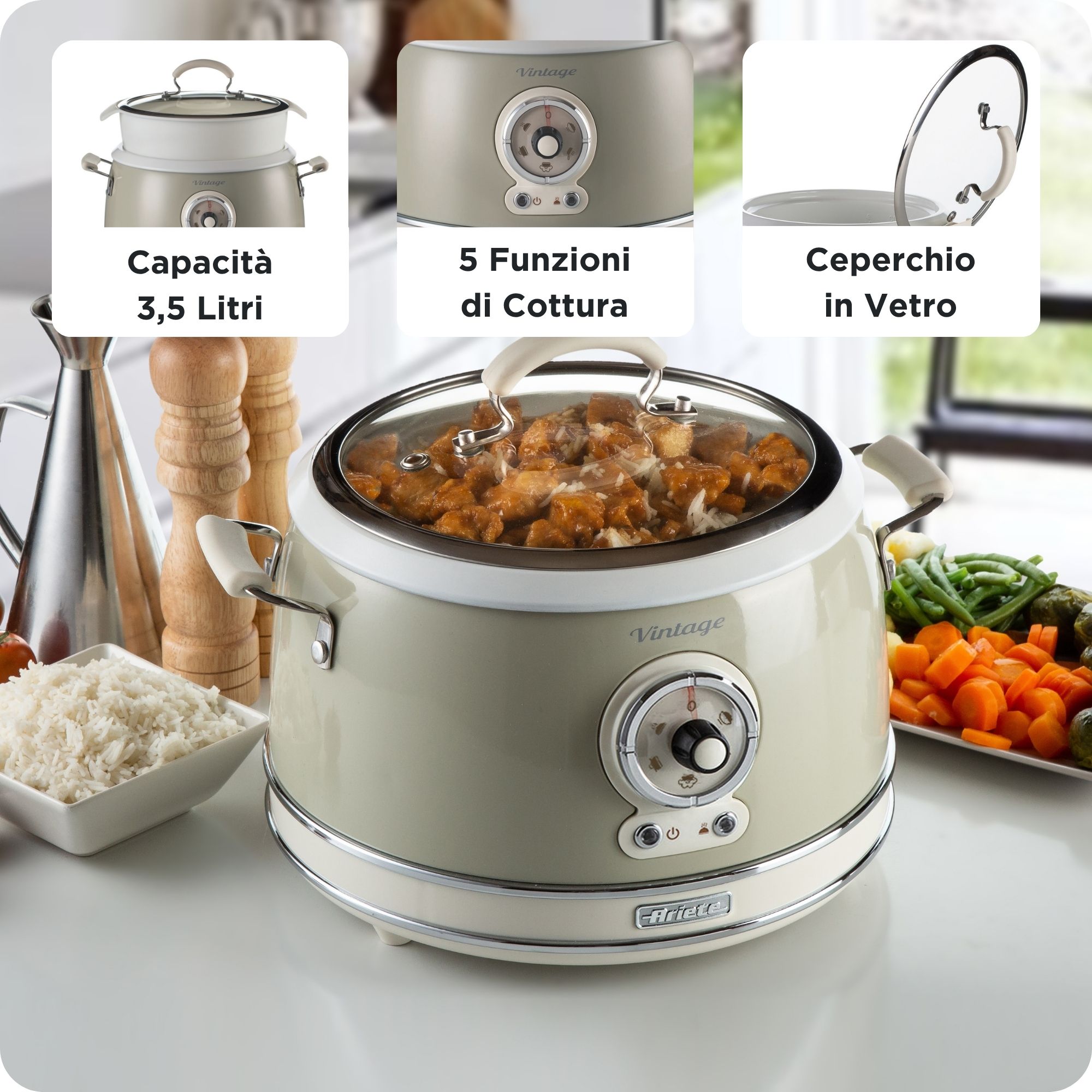 Ariete ciotola contenitore vasca cuoci riso slow cooker Vintage Ariete ciotola contenitore vasca cuoci riso slow cooker Vintage