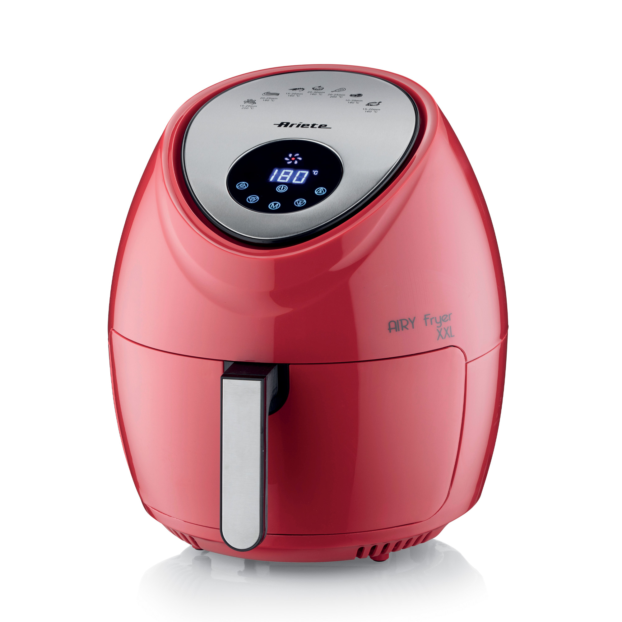 Ariete 4618 Airy Fryer XXL - Friggitrice ad Aria - Frigge 2,5 kg di Patatine Fritte - 7 Litri - Cottura Senza Olio e Grassi - 1800 Watt - Rosso