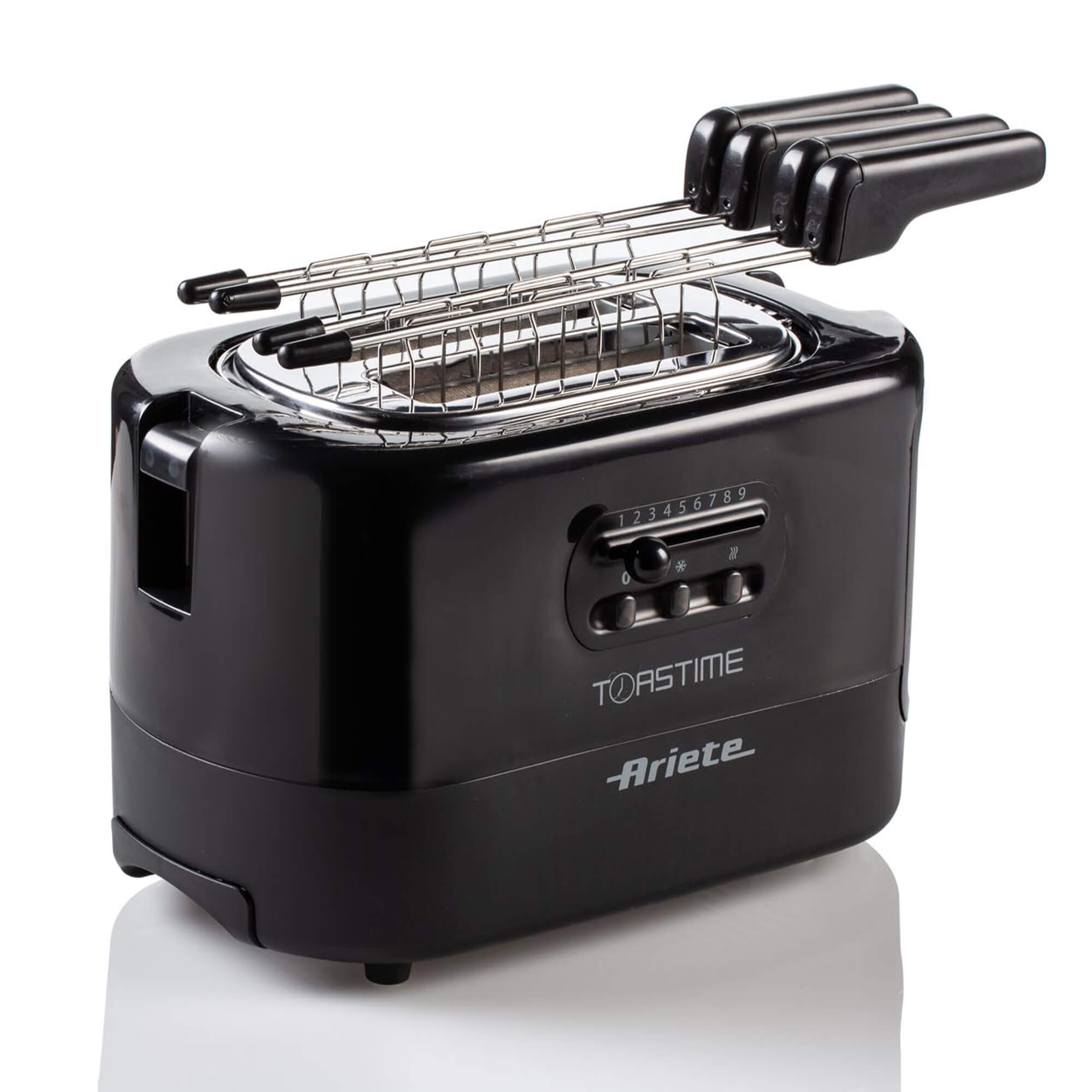 TOSTAPANE per toast con pinze acciaio 2 fette fessure toaster