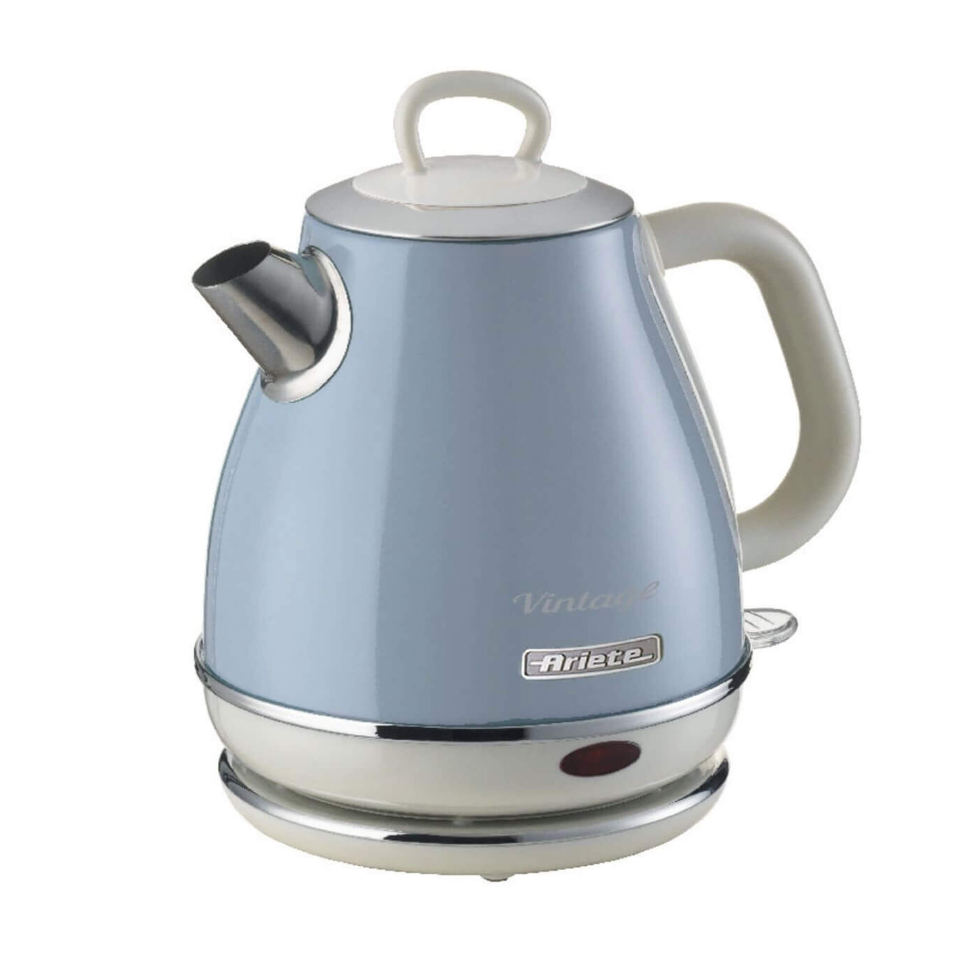 Ariete 2868 Bollitore Elettrico Vintage 1 Litro - Infusi, Tè e Tisane - Autospegnimento - Acciaio Inox - 1 Litro - 1600 Watt - Celeste