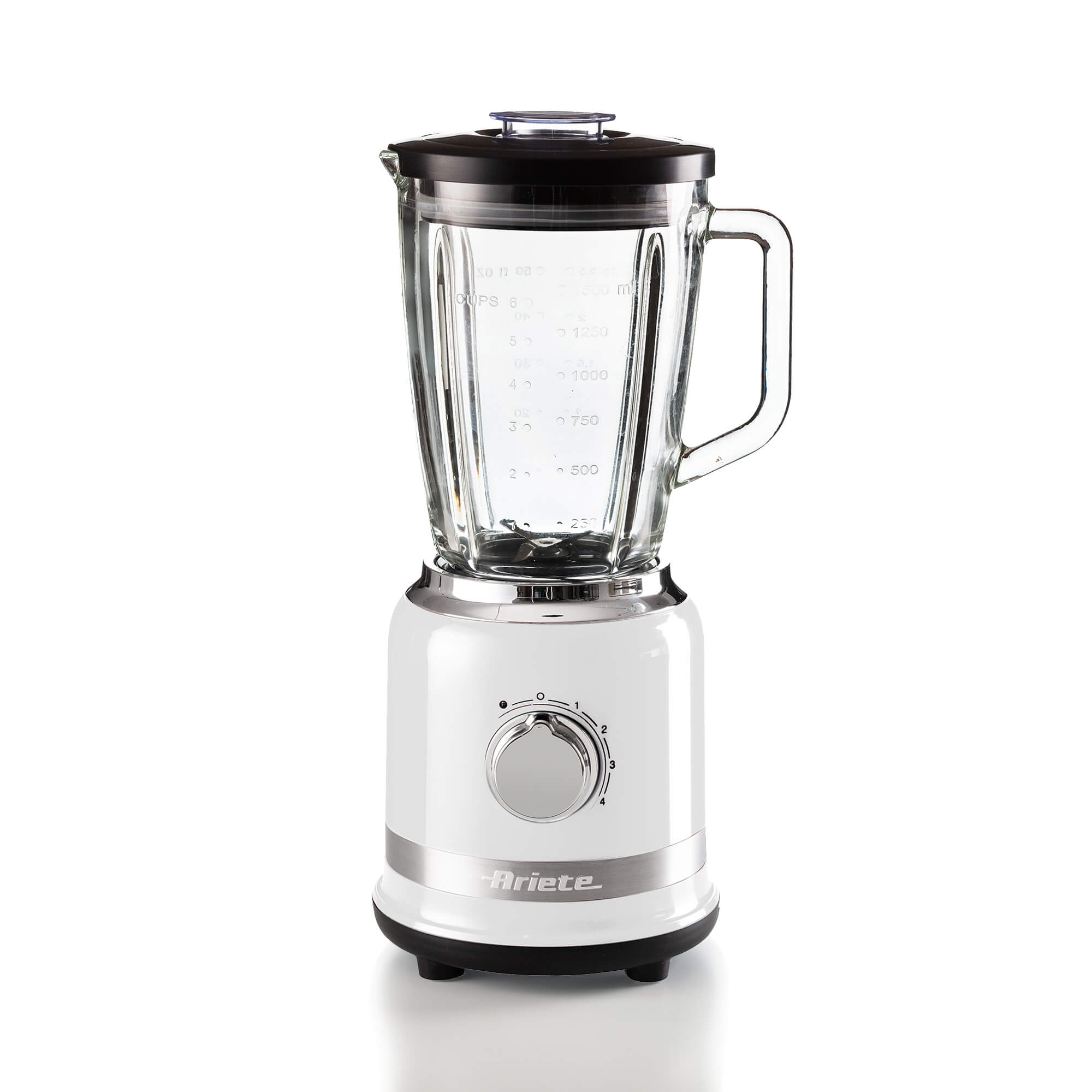 Ariete 585 Frullatore Moderna Bianco - 1000 W - Capacità Tazza Vetro 1,5 L - 4 Velocità - 4 lame