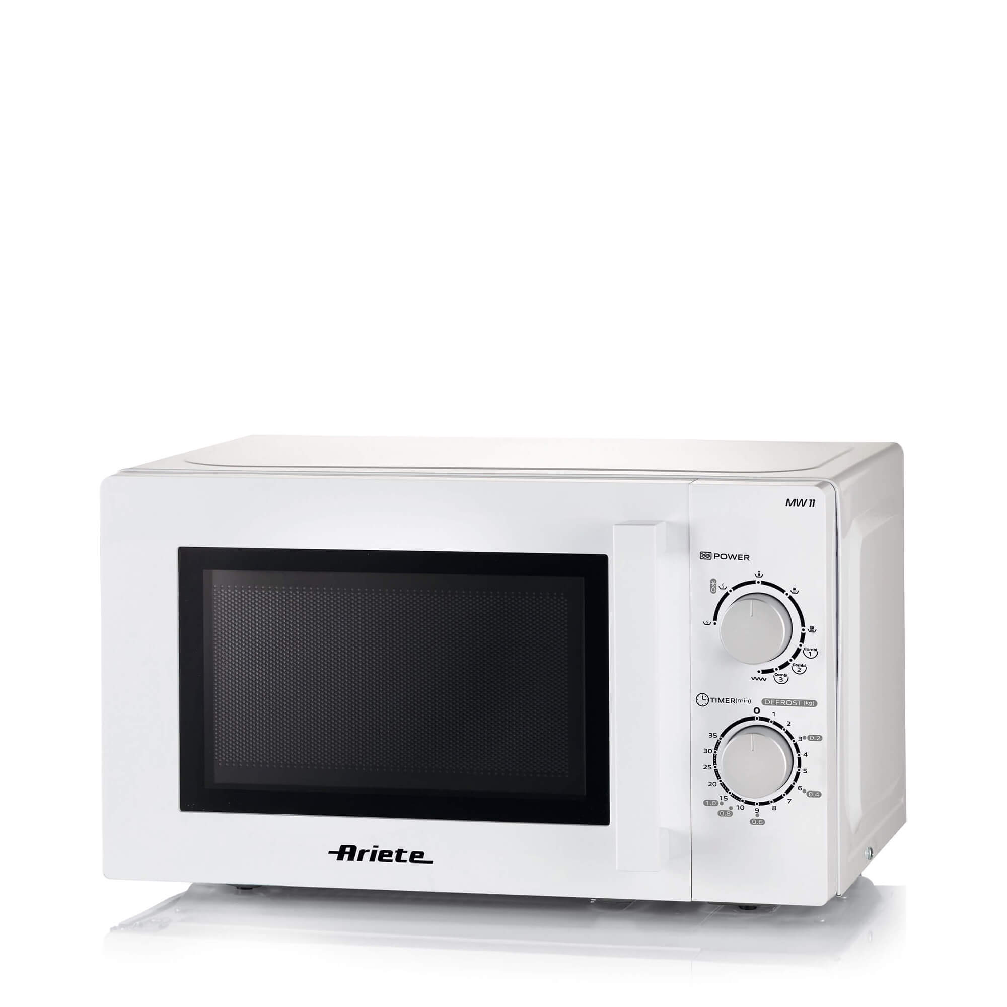 Ariete 952 Forno a Microonde Combinato con Grill - 5 Livelli di Potenza - 3 Funzioni Combinate - 1000 Watt - 20 Litri - Bianco