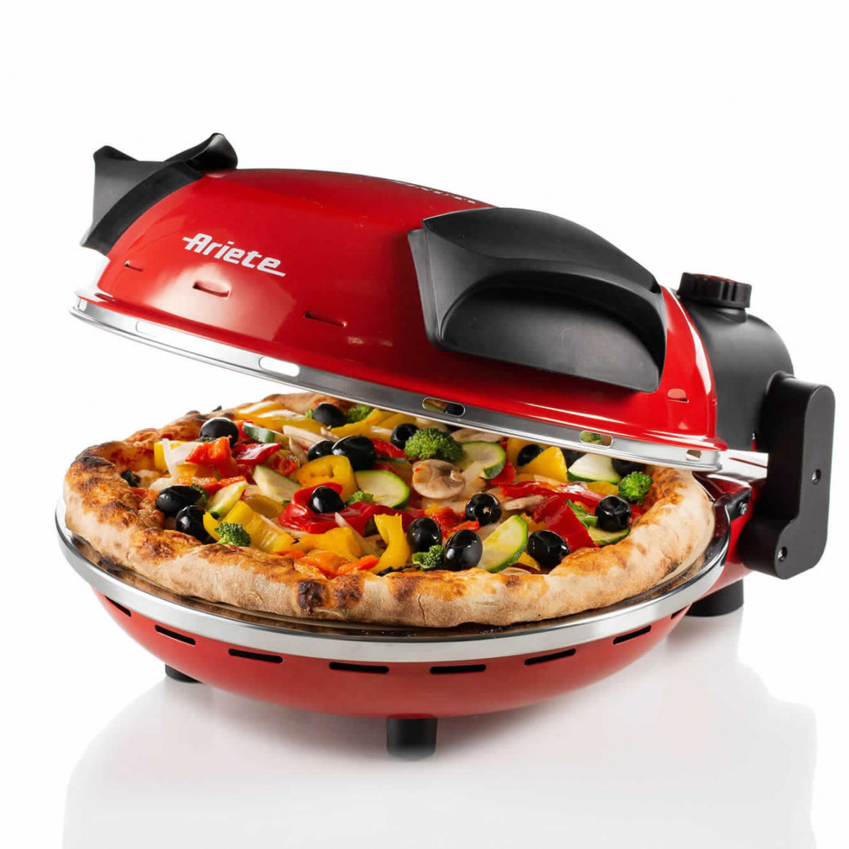 5 livelli di cottura Nero Pietra refrattaria con trattamento antiaderente Ariete 917 Pizza in 4' minuti 1200 W Temperatura Max 400°C Forno pizza 