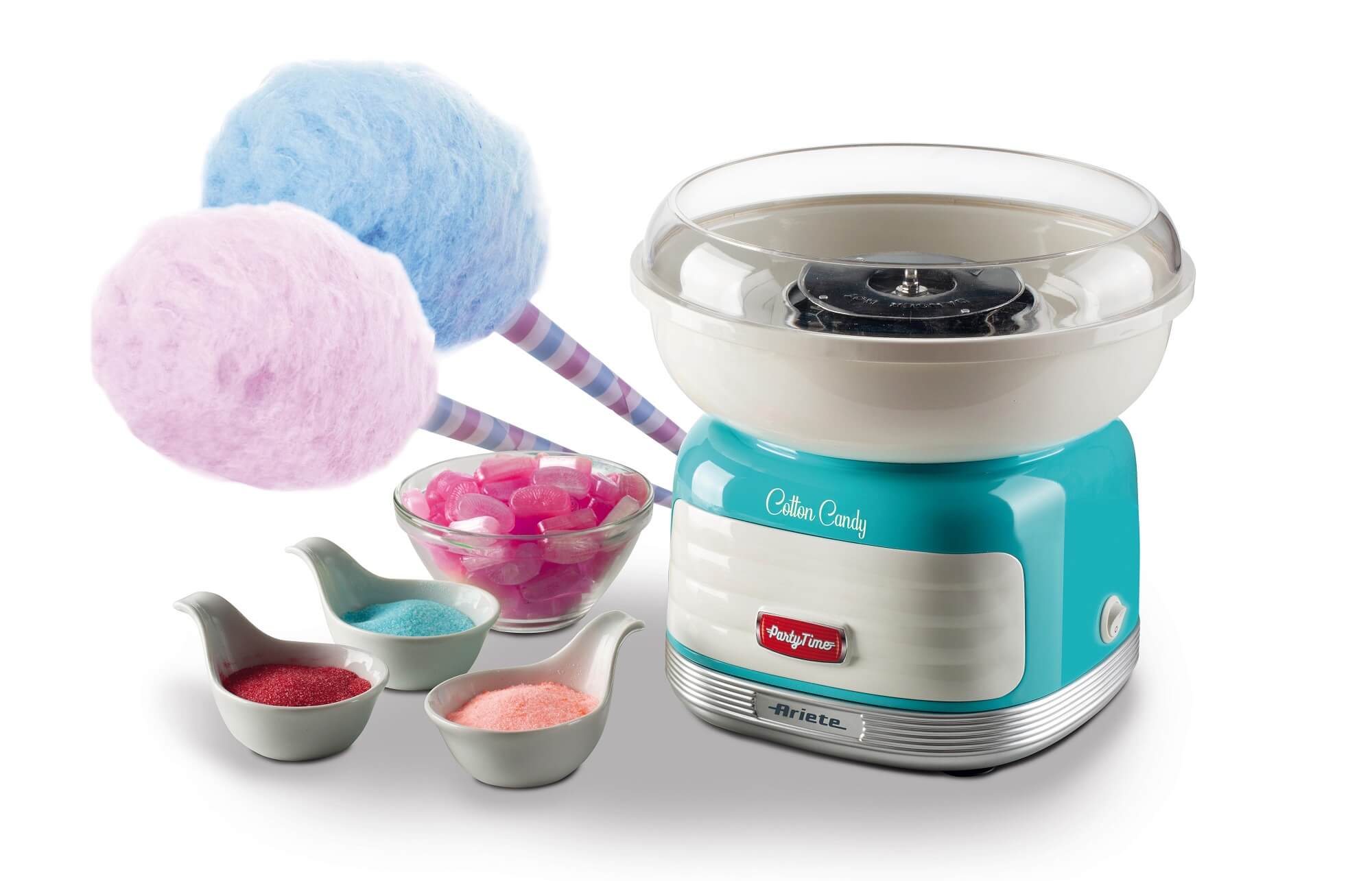 Clatronic ZWM 3478 Macchina per Zucchero Filato Cotton Candy Machine per  Casa Ciotola Grande 27cm, 500W, Bianco