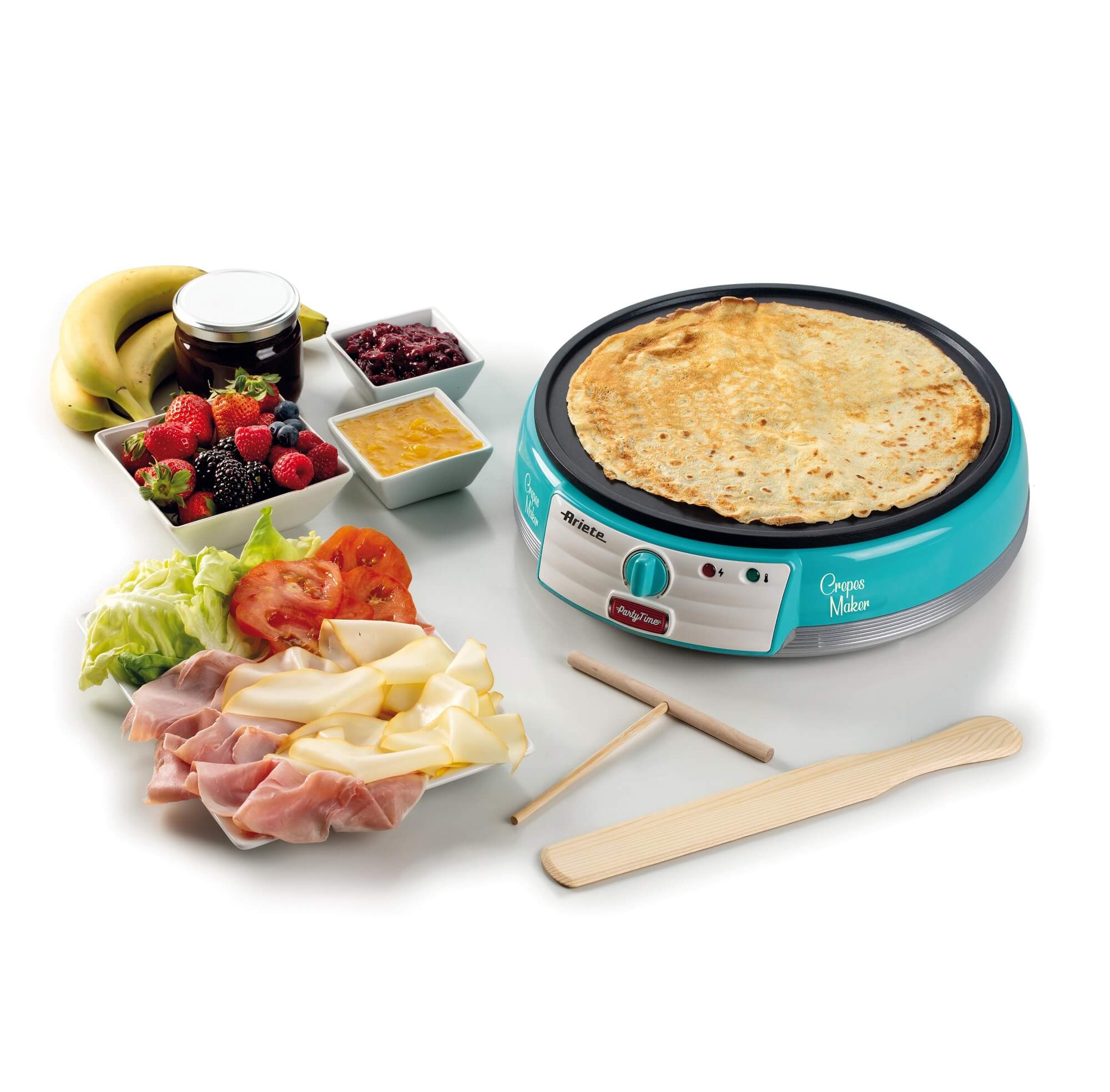 Piastra elettrica per crepes, Crepes Maker Party Time, Ariete 202 Celeste