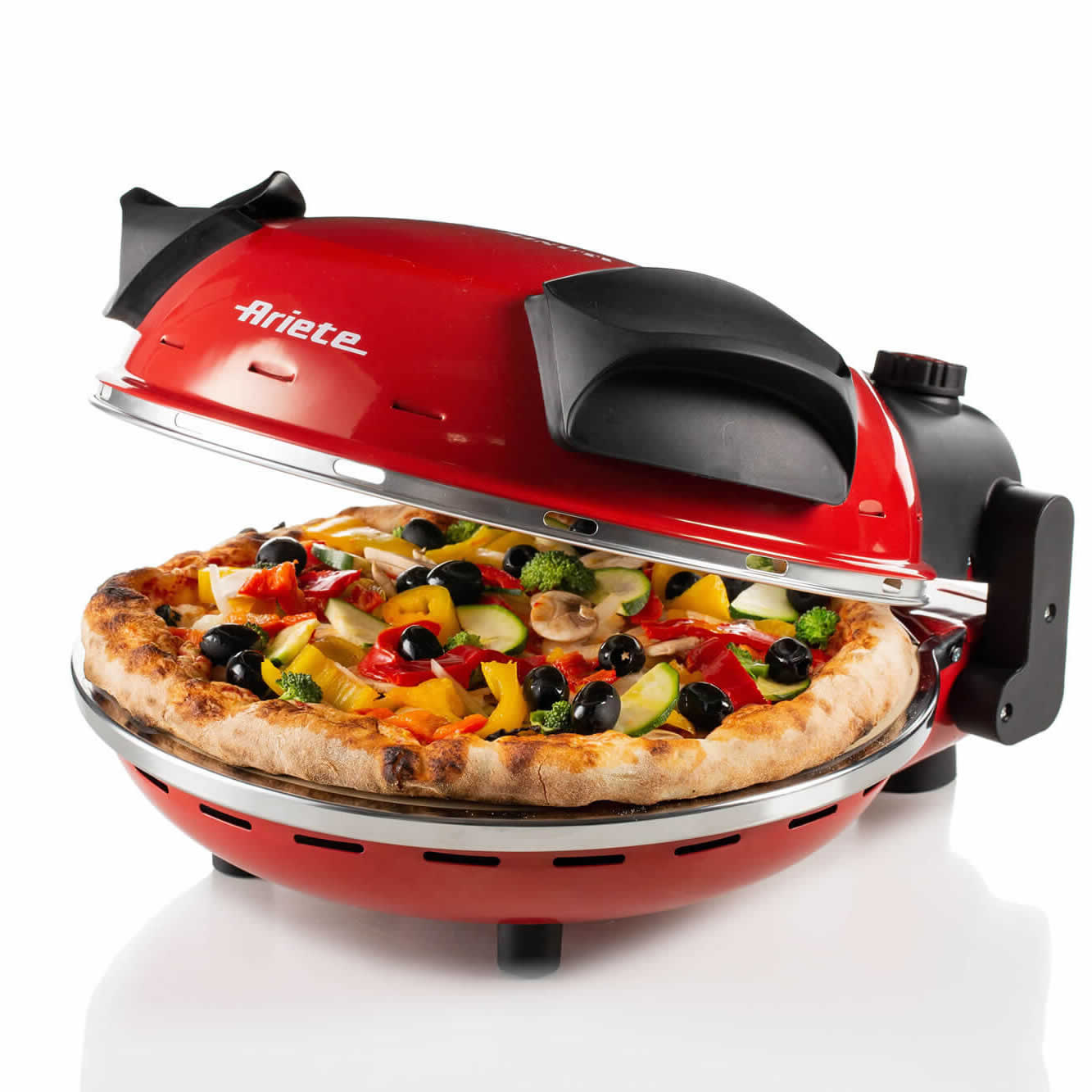Image of Ariete 909 Forno Pizza - Pizza in 4 minuti - Piastra in pietra refrattaria con trattamento antiaderente - Temperatura max 400° - 1200 Watt - Timer 30’